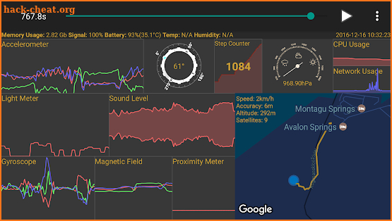 Android Sensors screenshot