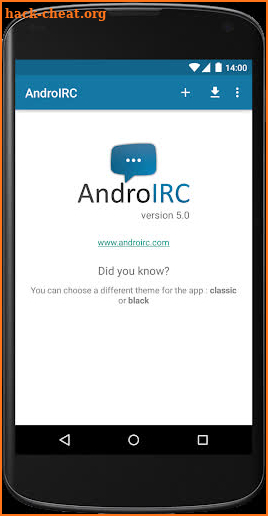 AndroIRC screenshot