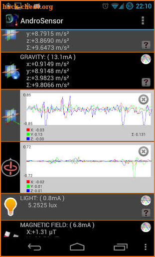 AndroSensor screenshot