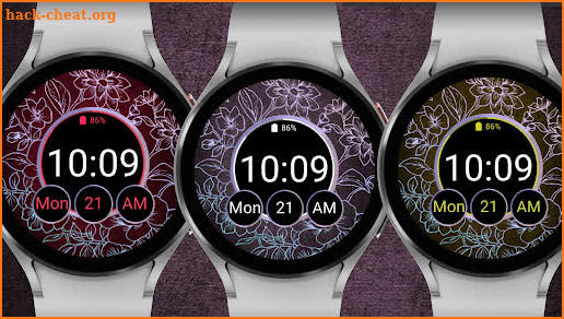 [ANE] Neon Flower Watch Face screenshot