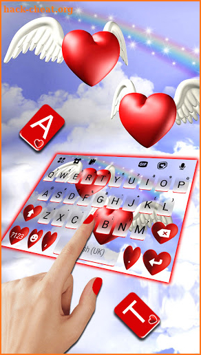 Angel Hearts Keyboard Background screenshot