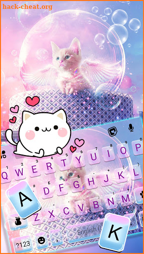 Angelic Cat Keyboard Background screenshot