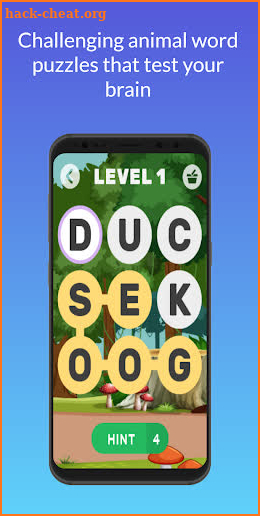 Animal word puzzle game screenshot