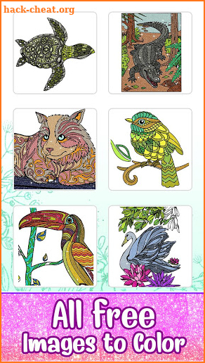 Animals Glitter Color by Number - Paint by Numbers screenshot