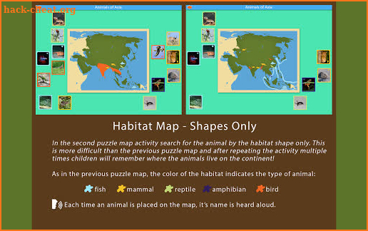 Animals of Asia - Montessori Geography screenshot