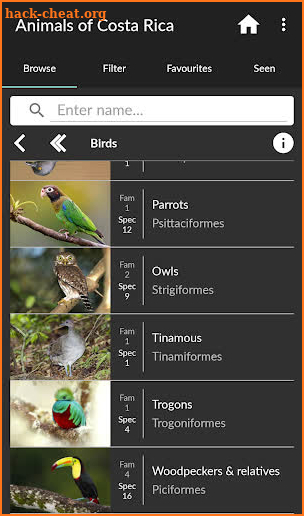 Animals of Costa Rica screenshot