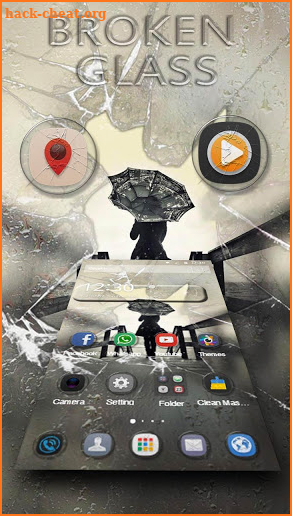Animated Crack Glass Launcher Theme screenshot
