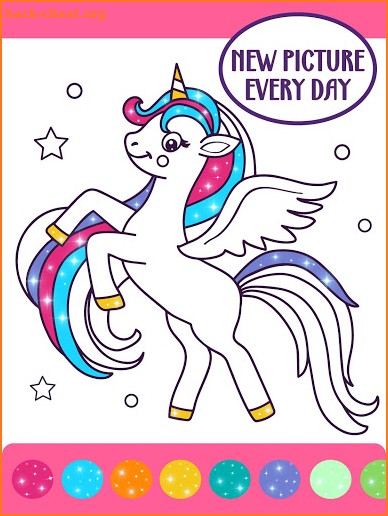 Animated Glitter Coloring Book - Unicorn screenshot