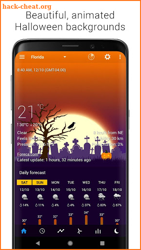 Animated Halloween weather backgrounds add-on screenshot