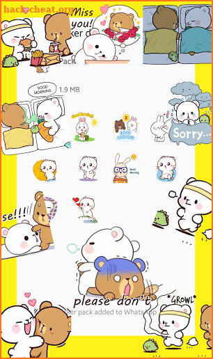 Animated Milk Mocha Status stickers for WhatsApp screenshot