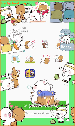 Animated Milk Mocha Status stickers for WhatsApp screenshot