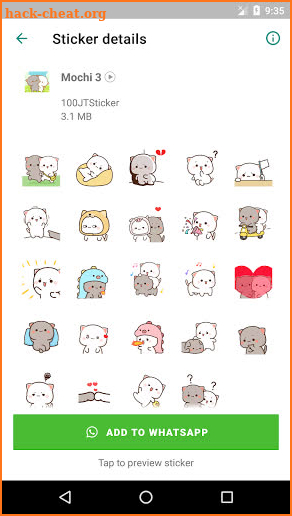 Animated Mochi Peach Cat Sticker for WAStickerApps screenshot