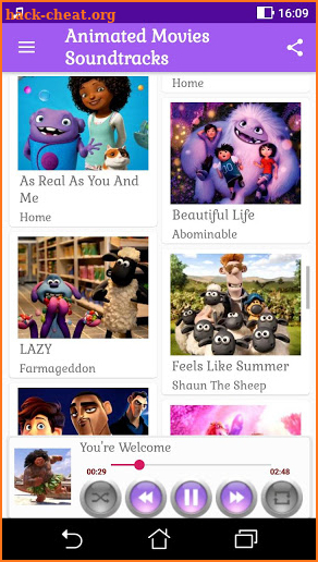 Animated Movies Soundtracks for Children screenshot