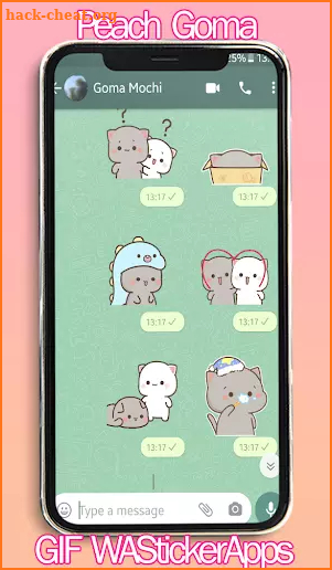 Animated Peach Goma stickers WAStickerApps screenshot