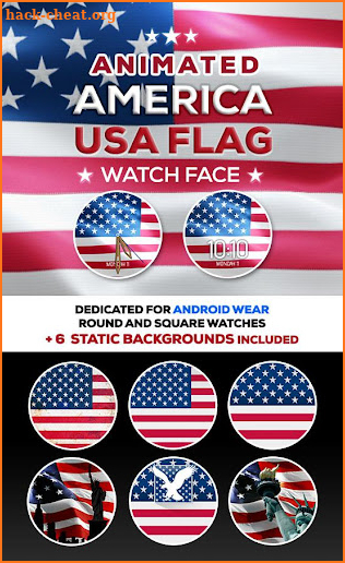 Animated USA Flag Watch Face screenshot