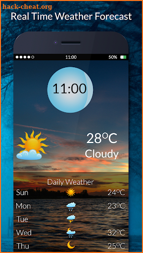 Animated Weather Widget & Clock screenshot