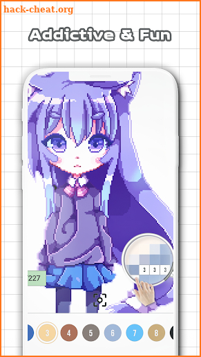 Anime & Manga Color by Number - Sandbox Pixel Art screenshot