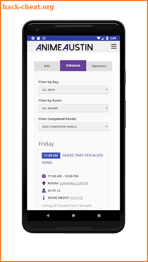 Anime Austin Schedule screenshot