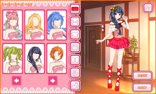 Anime dress up game screenshot