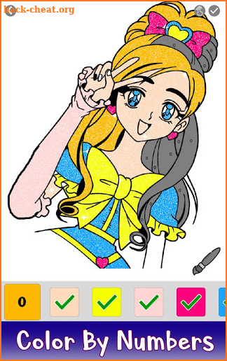 Anime Glitter Color by Number: Adult Coloring Book screenshot