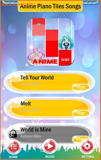 🎹 Anime Piano Tiles - Hatsune, Pripara, SAO Songs screenshot