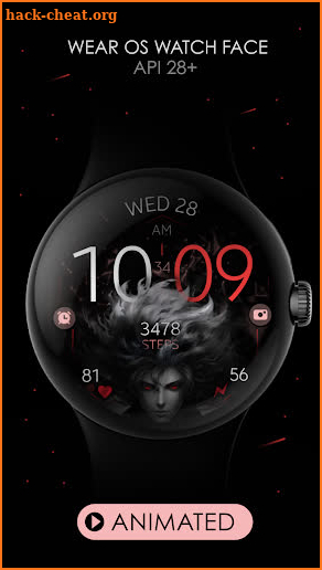 Anime v2 animated watch face screenshot