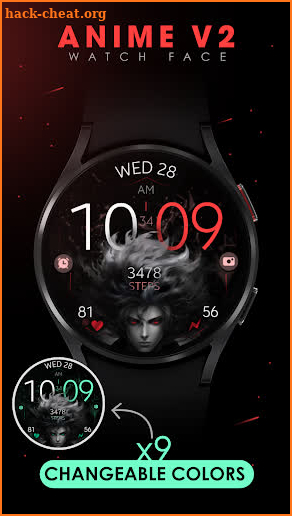 Anime v2 animated watch face screenshot