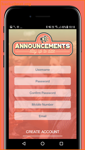 Announcements screenshot