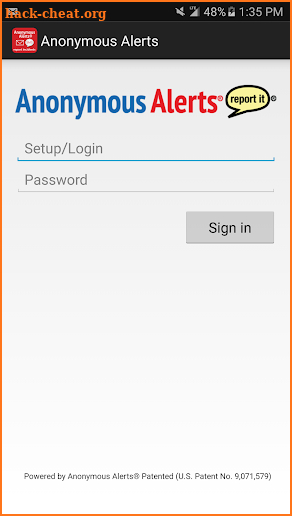 Anonymous Alerts® screenshot