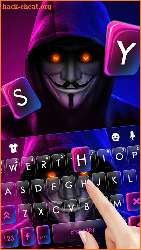 Anonymous Neon Keyboard Background screenshot