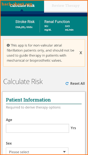 AnticoagEvaluator screenshot