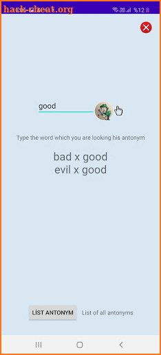 Antonyms English screenshot