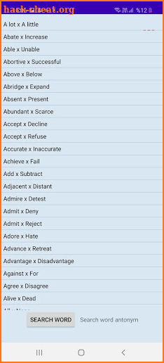 Antonyms English screenshot