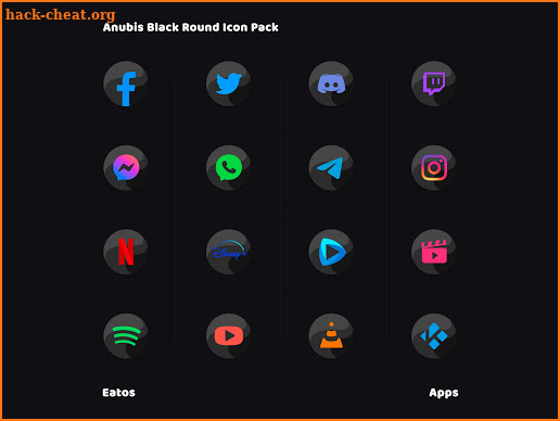 Anubis Black - Round Icon Pack screenshot