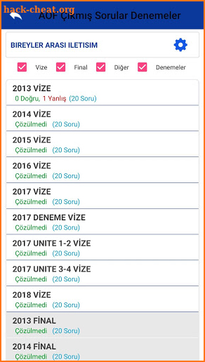 AÖF Çıkmış Sorular, Denemeler, Özetler screenshot