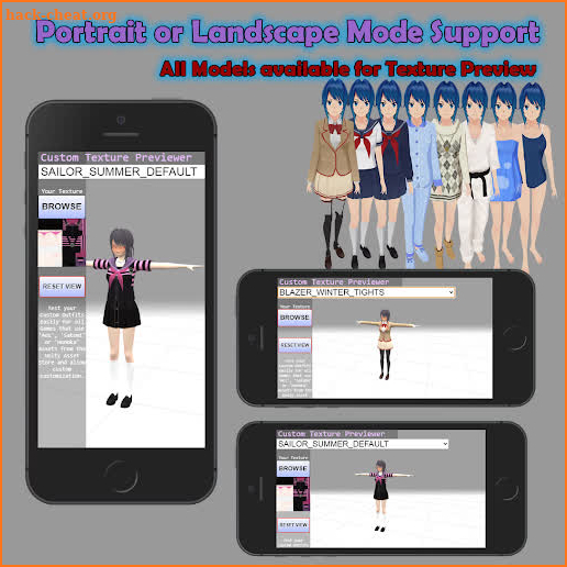 Aoi, Satomi and Honoka Texture Previewer screenshot