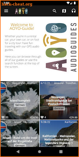 AOYO audio guides screenshot