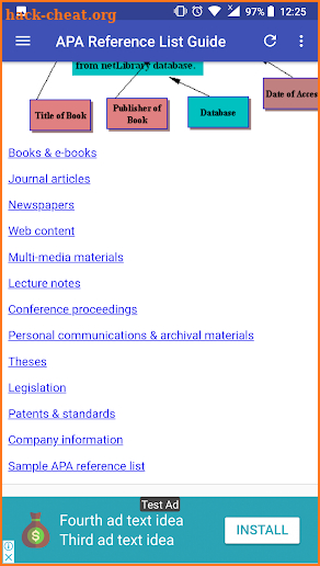 APA Style Citing & Referencing Guide screenshot