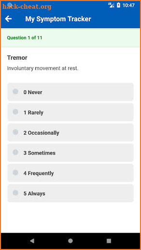 APDA Symptom Tracker screenshot