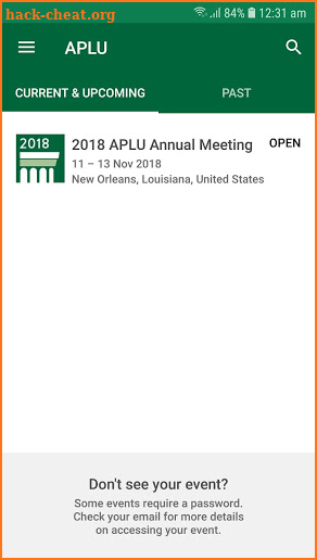 APLU Annual Meeting screenshot