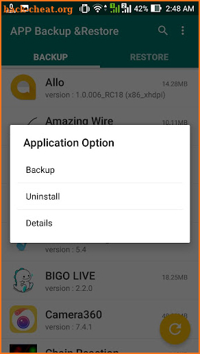 APP Backup & Restore screenshot