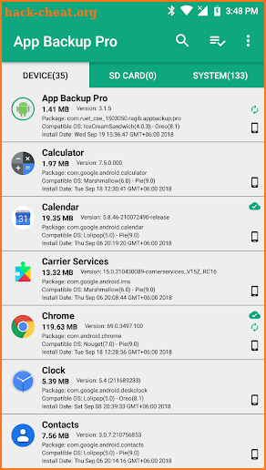 App Backup & Share Pro screenshot