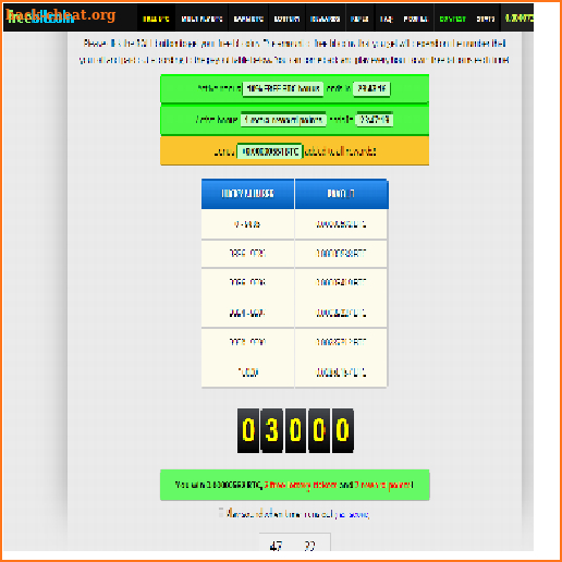 APP FREEBITCOIN screenshot
