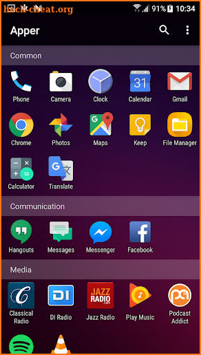 App launcher drawer screenshot