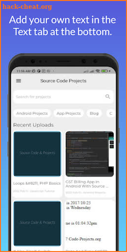 Application Source code screenshot