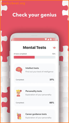 Aptitude test. Personality test games screenshot