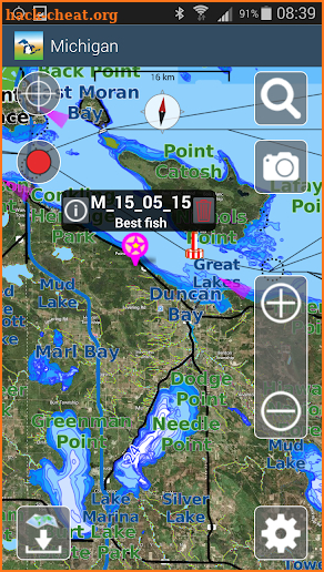 Aqua Map Michigan-Great Lakes screenshot
