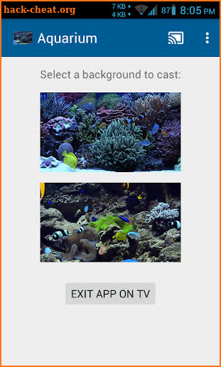 Aquariums on TV via Chromecast screenshot