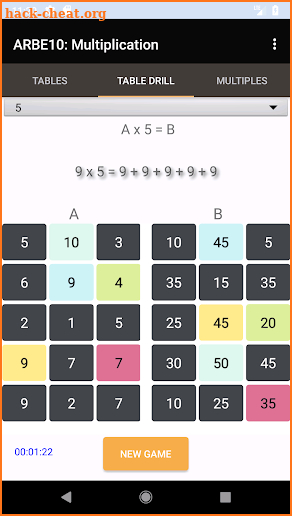 ARBE10: Multiplication Facts screenshot