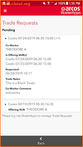 ARCOS RosterApps Mobile screenshot